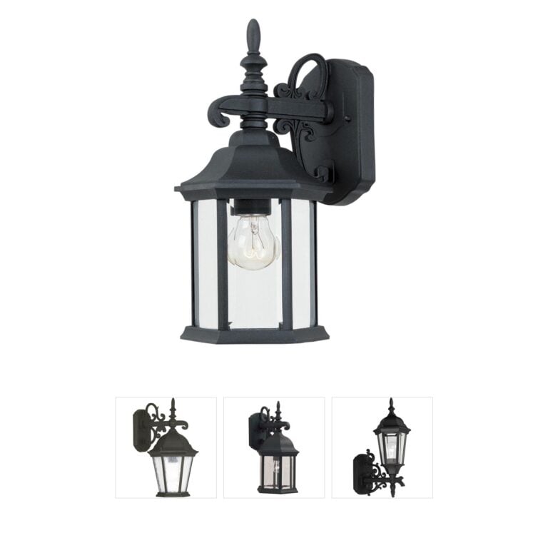 Designers Fountain Devonshire Black Cast Aluminum Outdoor Wall Light