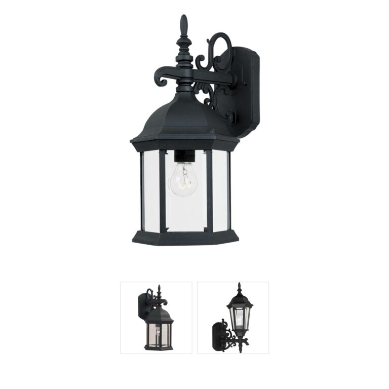 Designers Fountain Devonshire Black Cast Aluminum Outdoor Wall Lantern