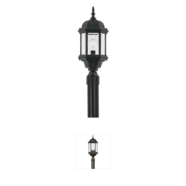 Designers Fountain Devonshire Black Cast Aluminum Outdoor Post Lantern