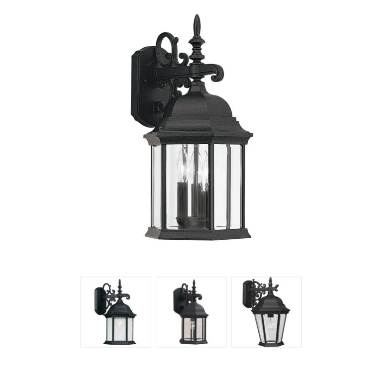 Designers Fountain Devonshire Black Cast Aluminum Outdoor Wall Lantern