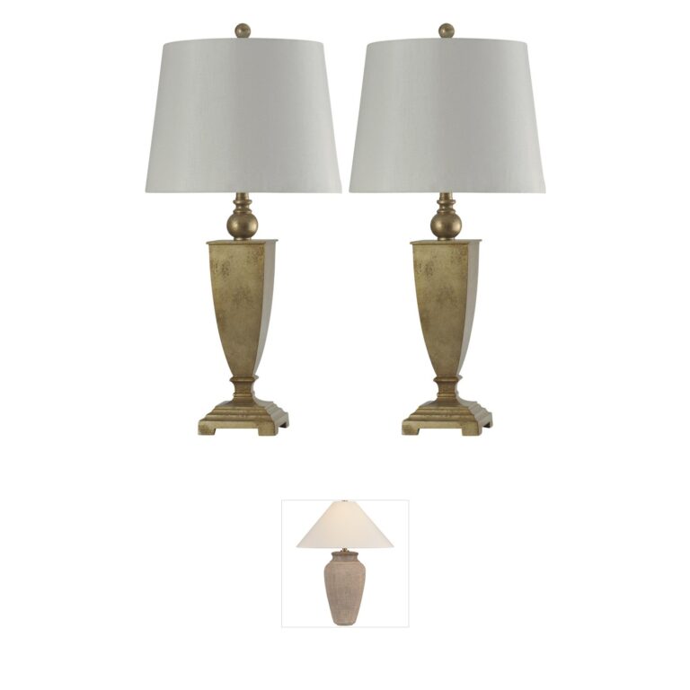 StyleCraft Home Collection Roman Gold Metal Table Lamps - Set of 2