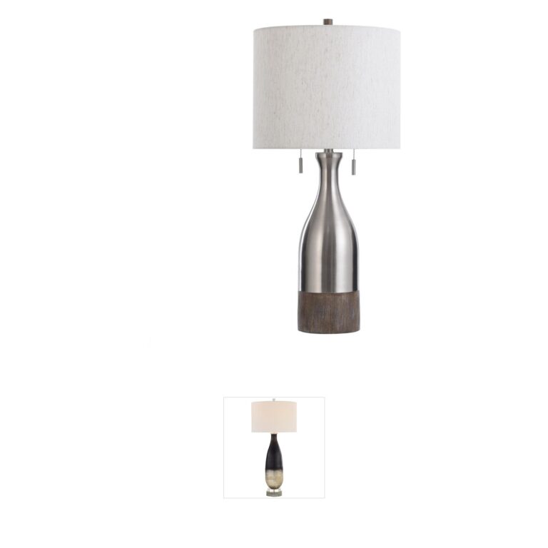 StyleCraft Home Collection Logan Brushed Steel Table Lamp