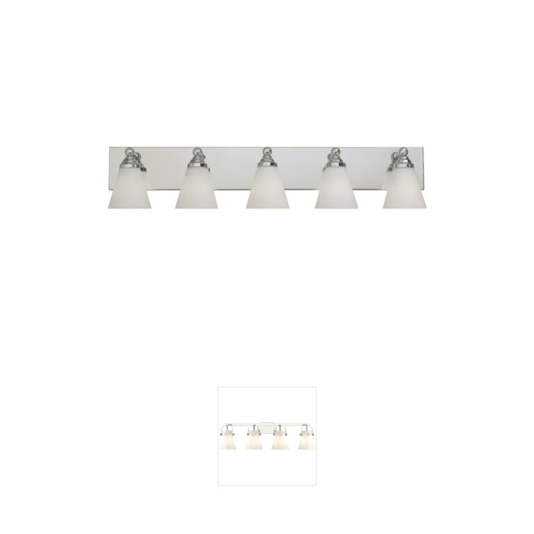 Designers Fountain Hudson Chrome 5-Light Bath Bar