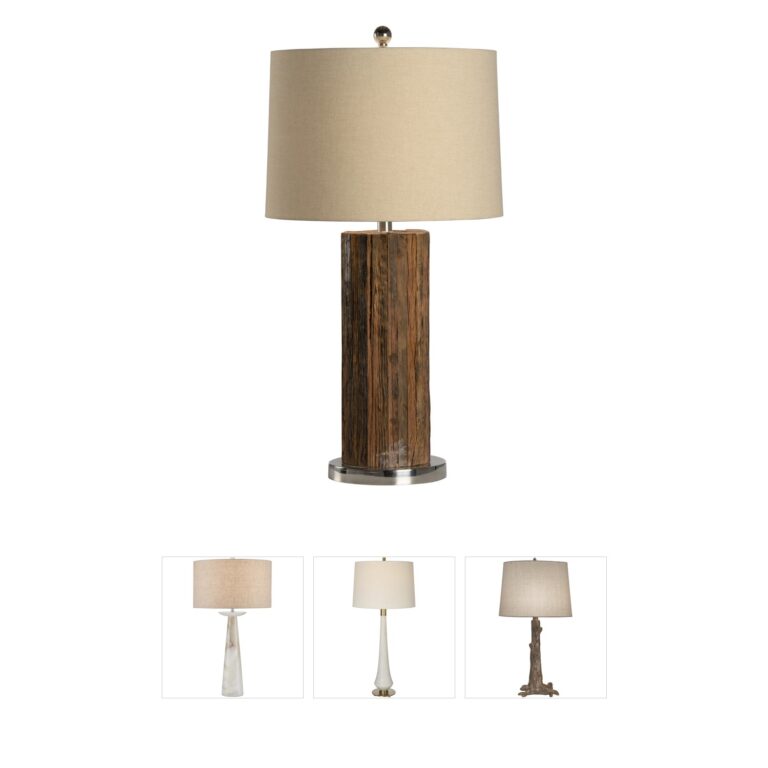 Wildwood Angus Barn Table Lamp - Wood & Polished Nickel