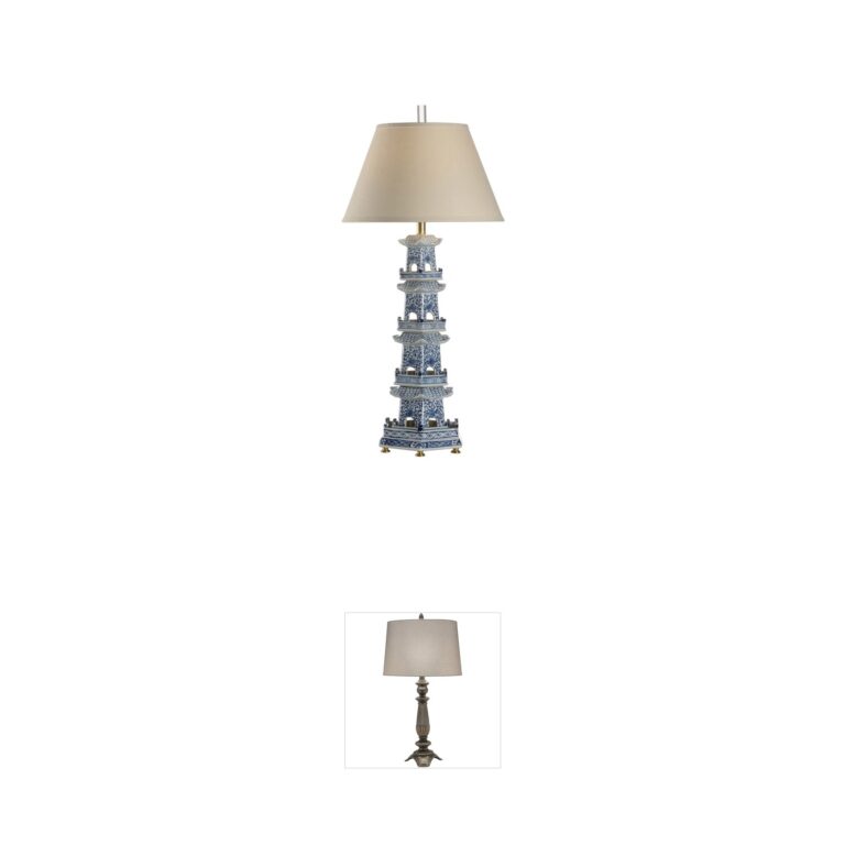 Chelsea House Chelsea House Blue and White Ceramic Pagoda Table Lamp