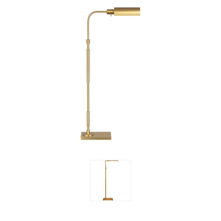 Visual Comfort Studio Collection C&M by Chapman & Myers Kenyon Burnished Brass Task Floor Lamp