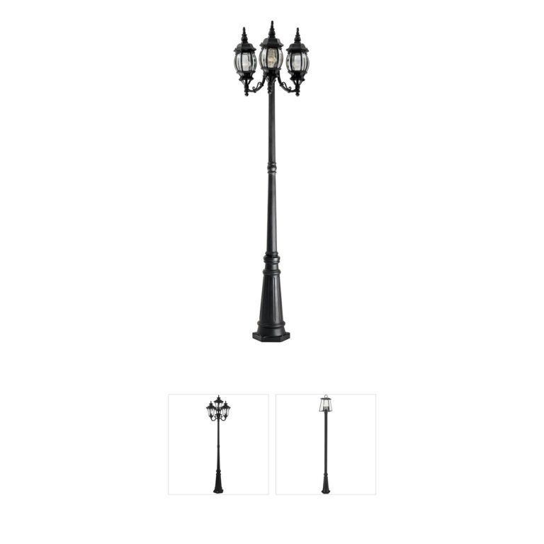 Designers Fountain Riviera Black Cast Aluminum 3-Head Post Light
