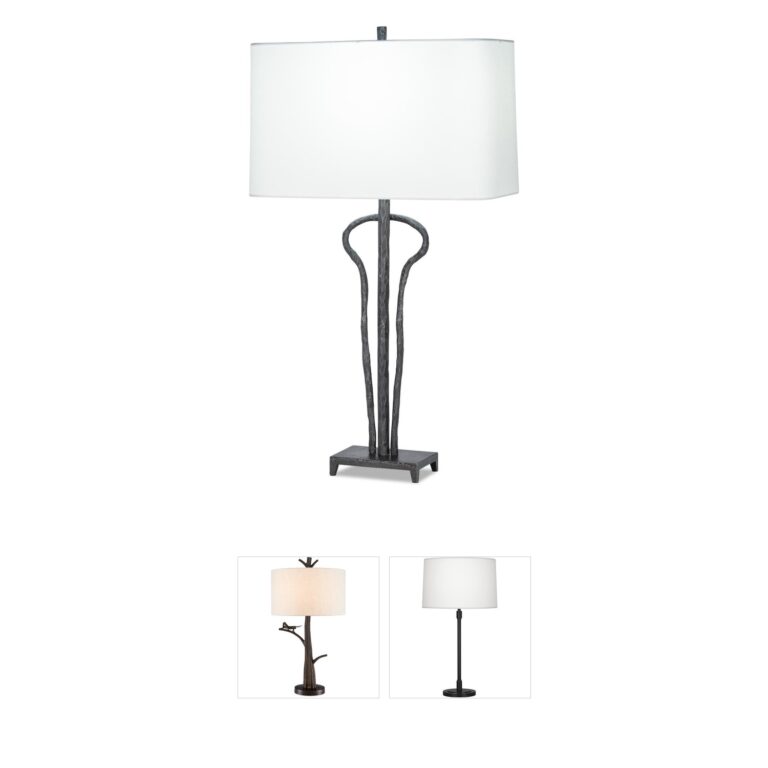 FlowDecor Dominic Antique Black Metal Table Lamp