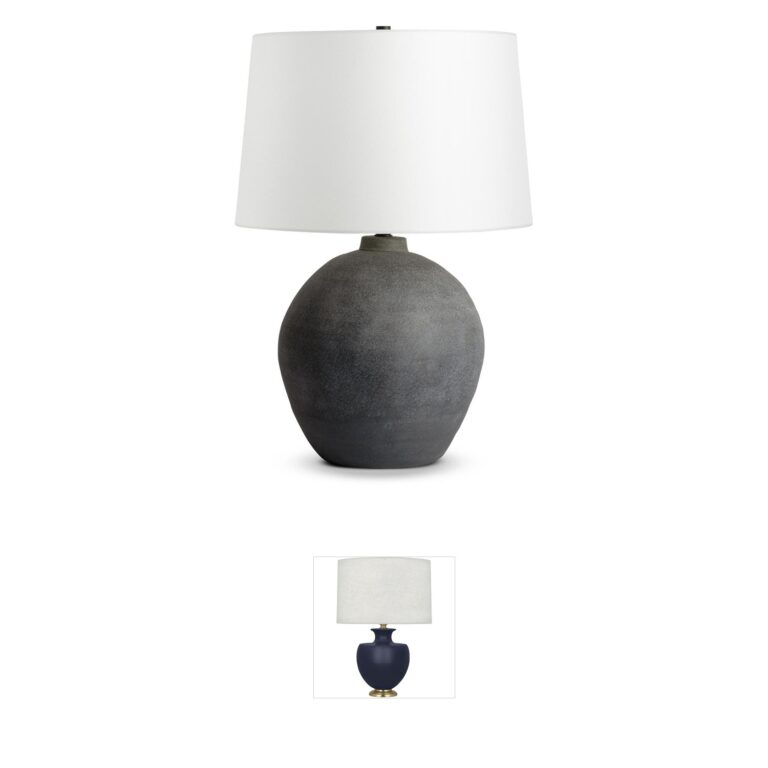 FlowDecor Jayden Ceramic Table Lamp in Distressed Black