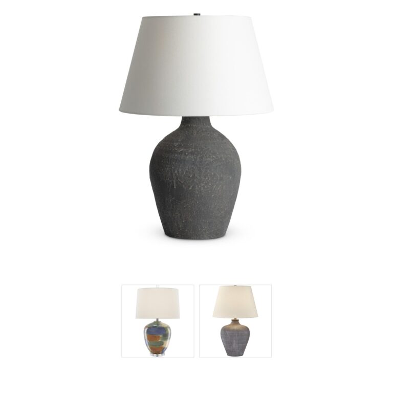 FlowDecor Theo Rustic Brown Ceramic Table Lamp
