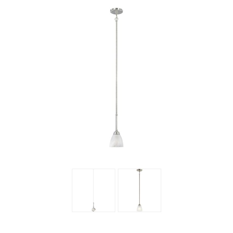 Designers Fountain Tackwood Alabaster Mini Pendant in Satin Platinum