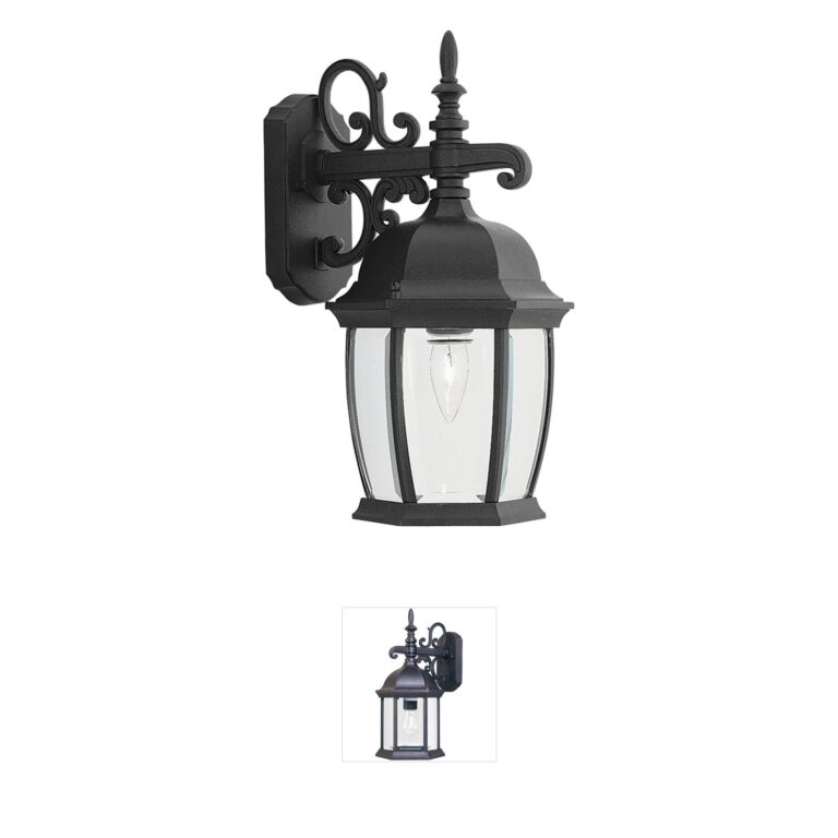 Designers Fountain Tiverton Black Cast Aluminum Outdoor Wall Lantern