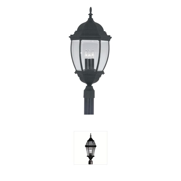 Designers Fountain Tiverton Black Cast Aluminum Post Lantern