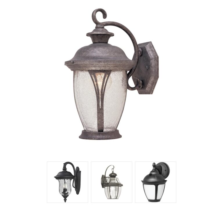 Designers Fountain Westchester Rustic Silver Outdoor Wall Lantern with Seedy Glass