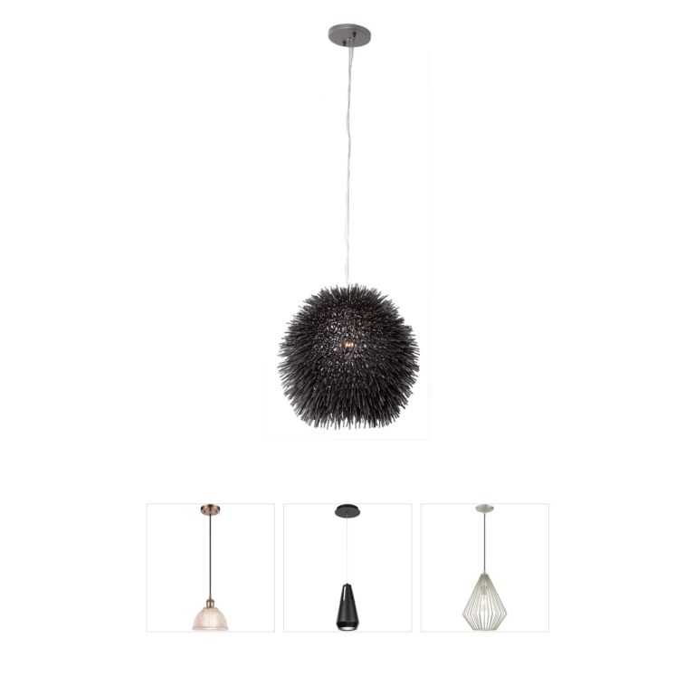 Varaluz Urchin Collection Black Steel Mini Pendant