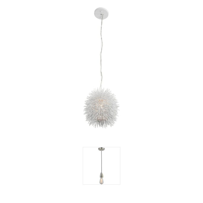 Varaluz Urchin Collection Hand-Forged Steel Mini Pendant - White