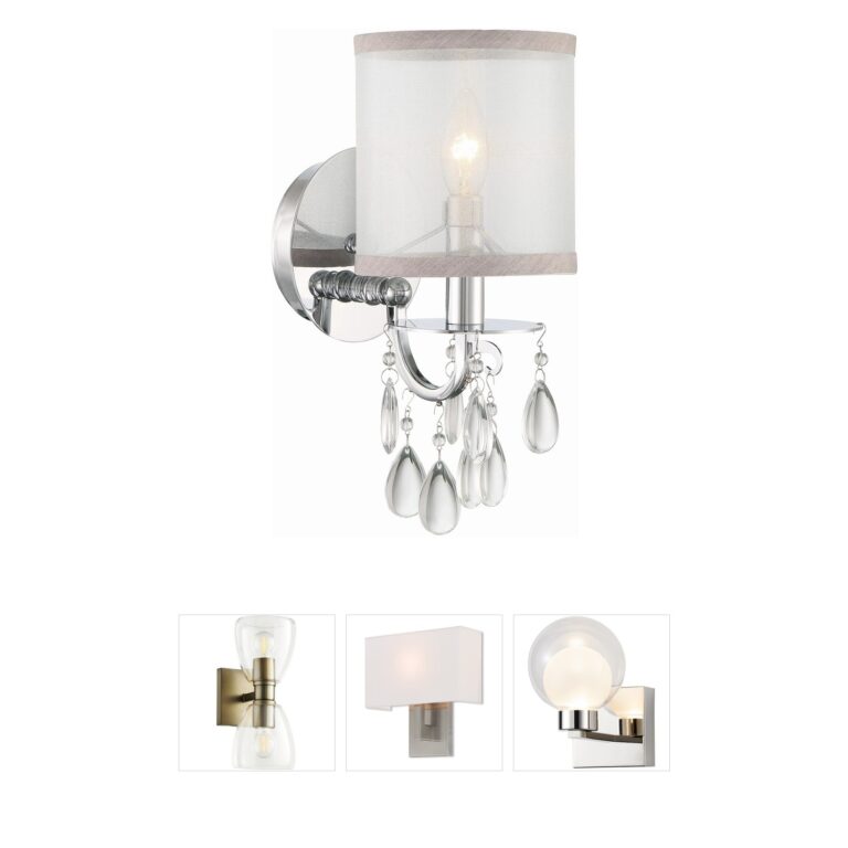 Crystorama Hampton Polished Chrome Sconce with Crystal Accents