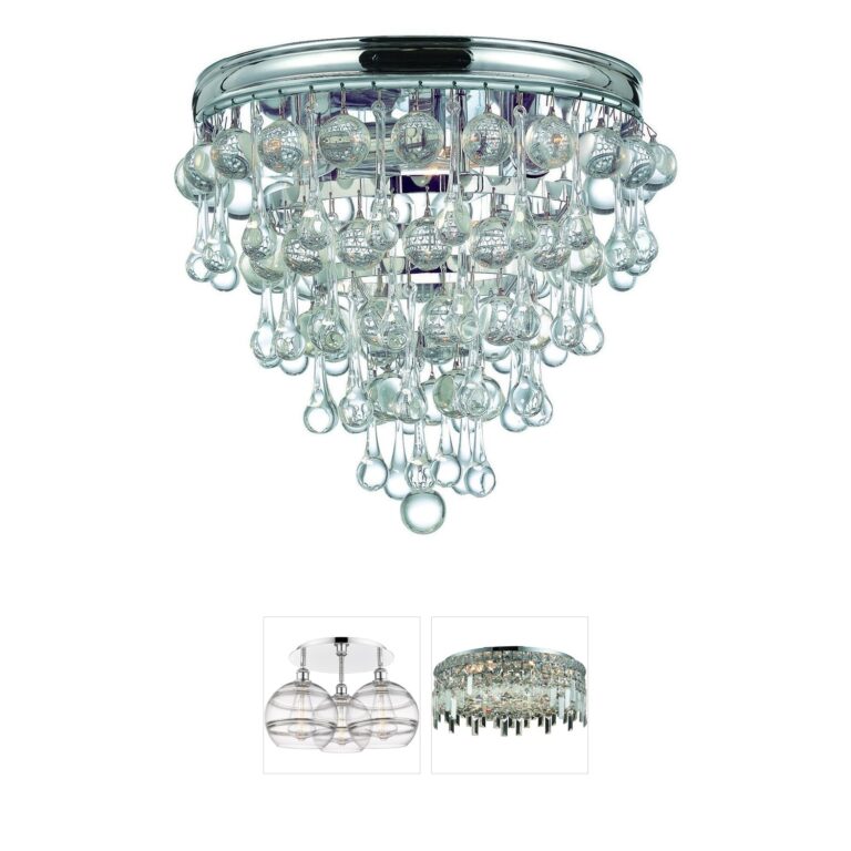 Crystorama Calypso Polished Chrome & Crystal Flush Mount