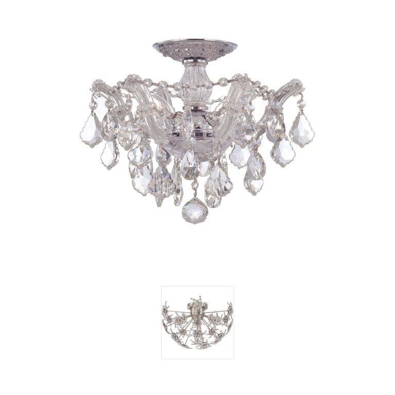 Crystorama Maria Theresa 3-Light Polished Chrome Semi-Flush with Swarovski Strass Crystal