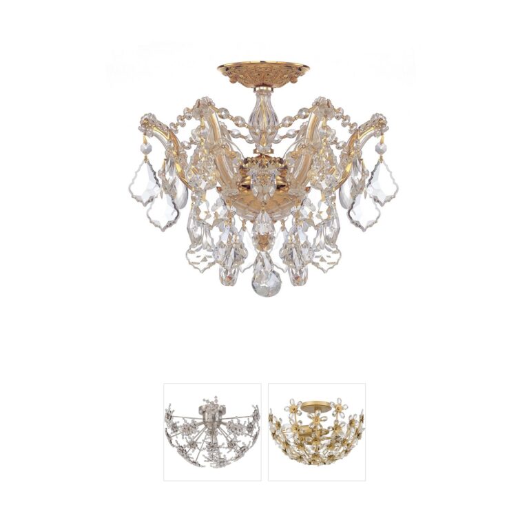 Crystorama Maria Theresa Gold Crystal Semi-Flush Mount