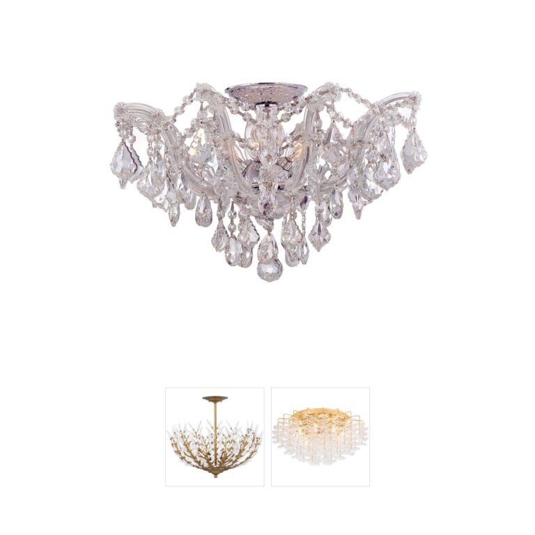 Crystorama Maria Theresa 5-Light Polished Chrome Swarovski Crystal Semi-Flush Mount