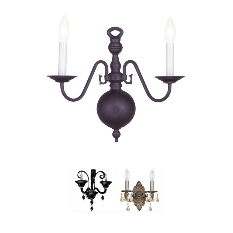 Livex Lighting Williamsburgh 2-Light Bronze Steel Wall Sconce
