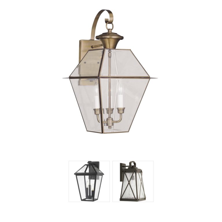 Livex Lighting Westover Hand Crafted Brass Outdoor Wall Lantern
