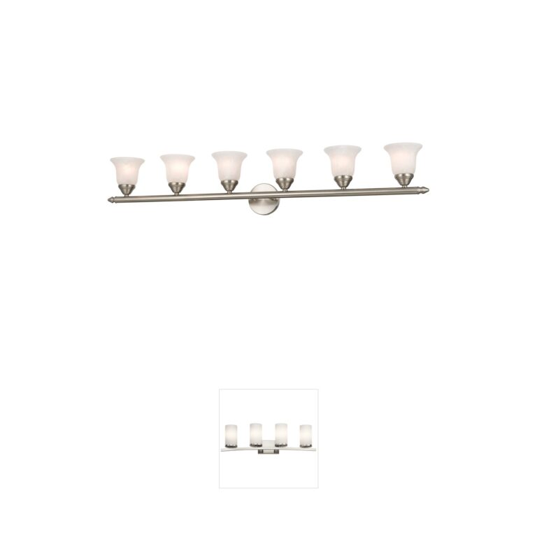 Livex Lighting Neptune 48" Brushed Nickel Vanity Light with White Alabaster Glass