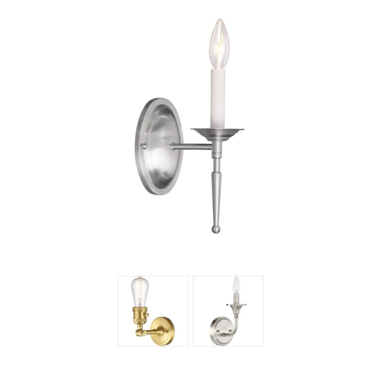 Livex Lighting Williamsburgh Brushed Nickel Steel Wall Sconce