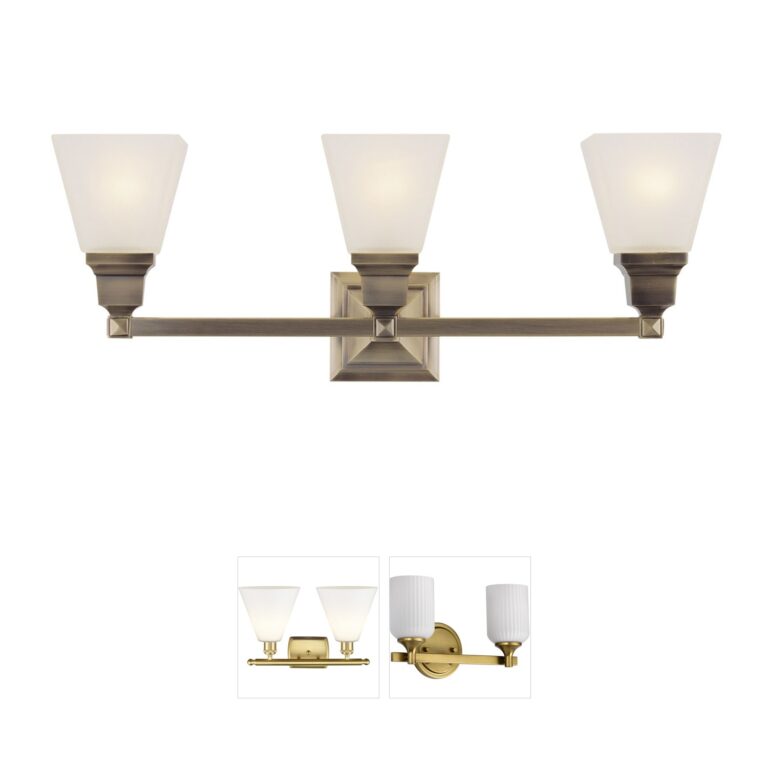 Livex Lighting Mission Collection Antique Brass Steel Vanity Light