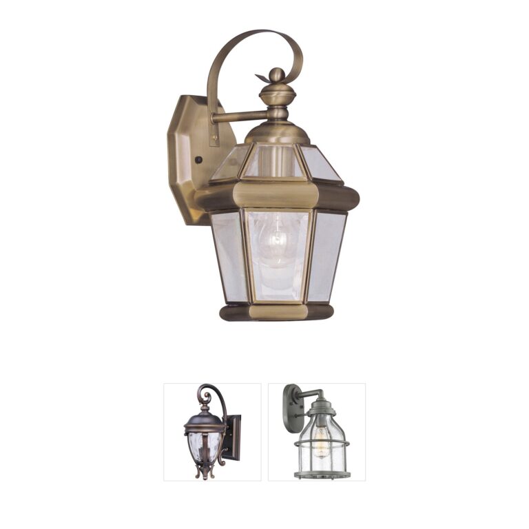 Livex Lighting Georgetown Antique Brass Outdoor Wall Lantern