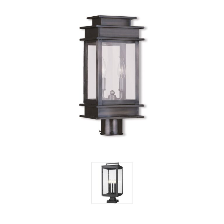 Livex Lighting Princeton Solid Brass Outdoor Post Lantern