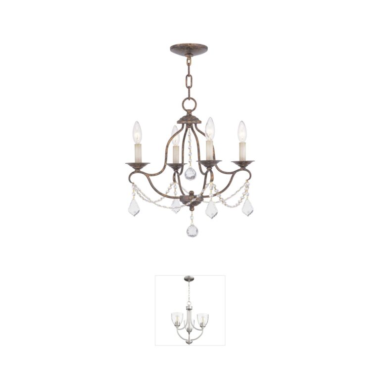 Livex Lighting Chesterfield Collection Steel Mini Chandelier