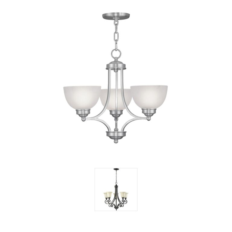 Livex Lighting Somerset Brushed Nickel Chandelier with Satin Glass