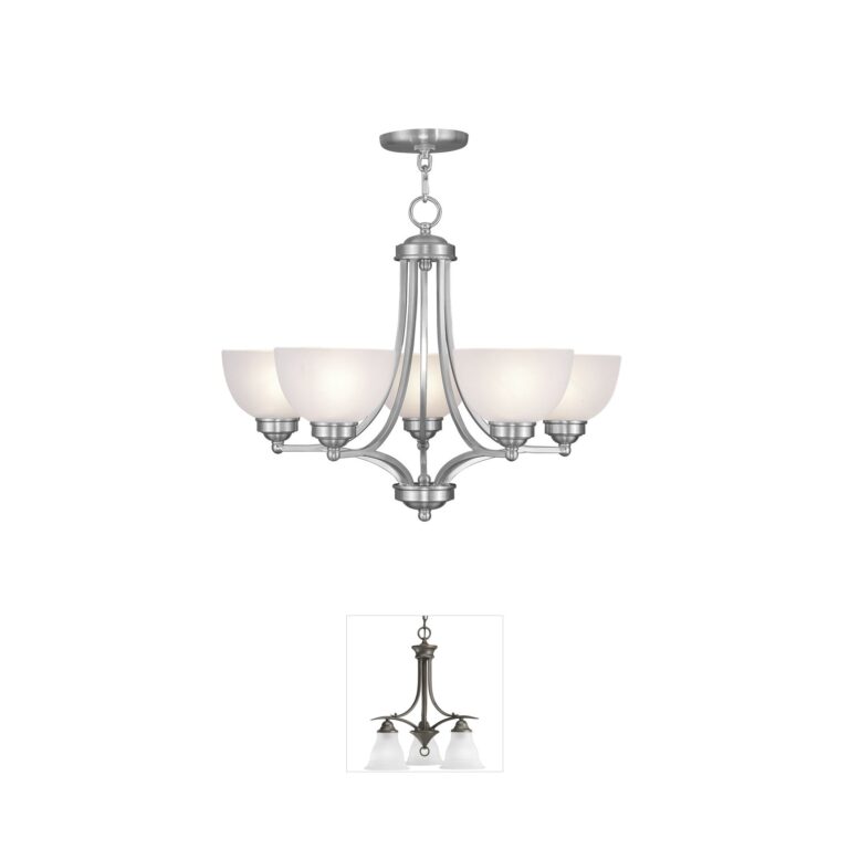Livex Lighting Somerset Collection Brushed Nickel Chandelier