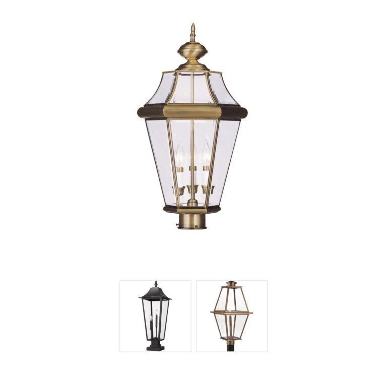 Livex Lighting Georgetown Solid Brass Outdoor Post Lantern