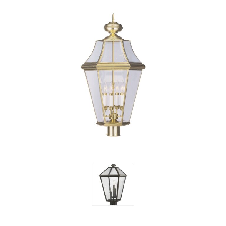Livex Lighting Georgetown Solid Brass Outdoor Post Lantern