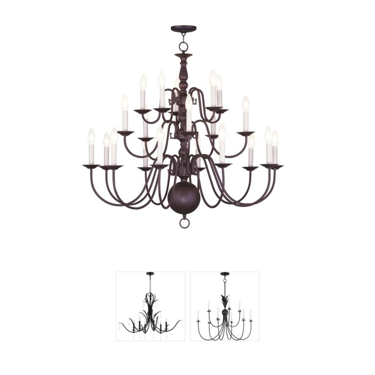 Livex Lighting Williamsburgh 36" Bronze Chandelier