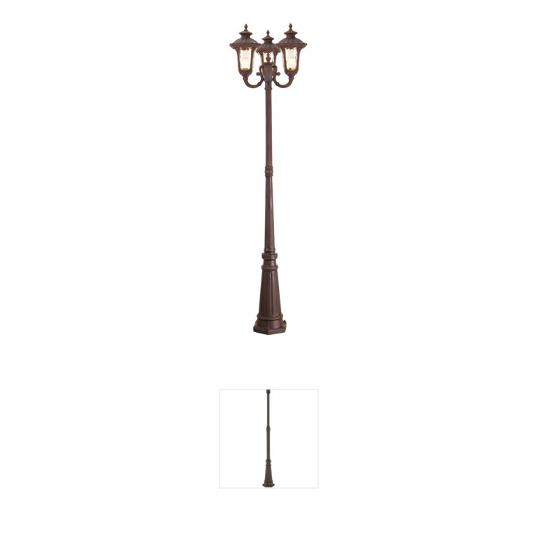 Livex Lighting Oxford Imperial Bronze Cast Aluminum 3-Head Post Light