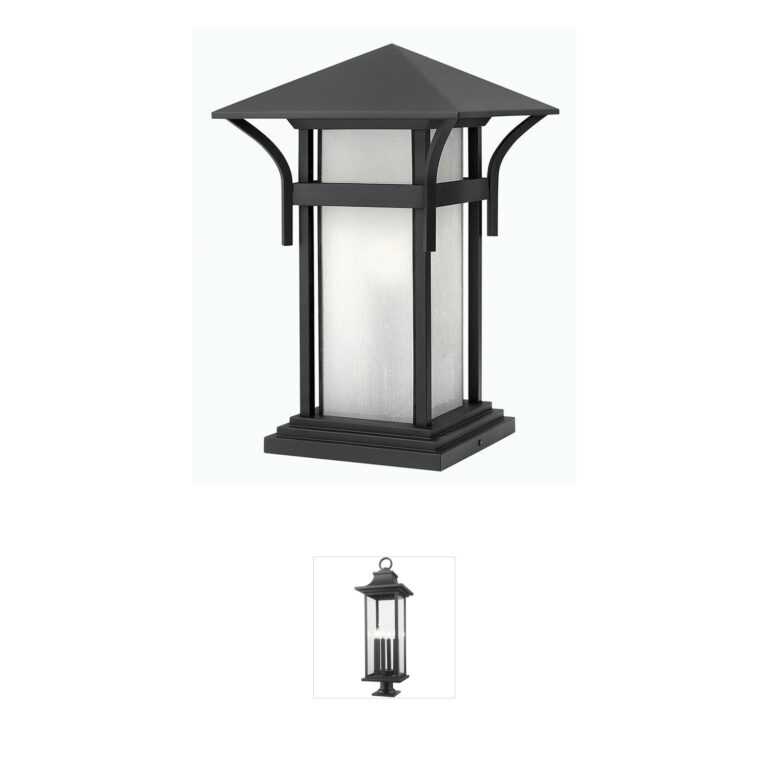 Hinkley Estate Series Harbor Satin Black Aluminum Pier Mount Lantern