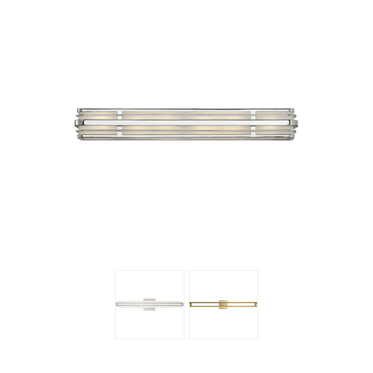 Hinkley Winton 37-Inch 6-Light Chrome Vanity with White Etched Glass