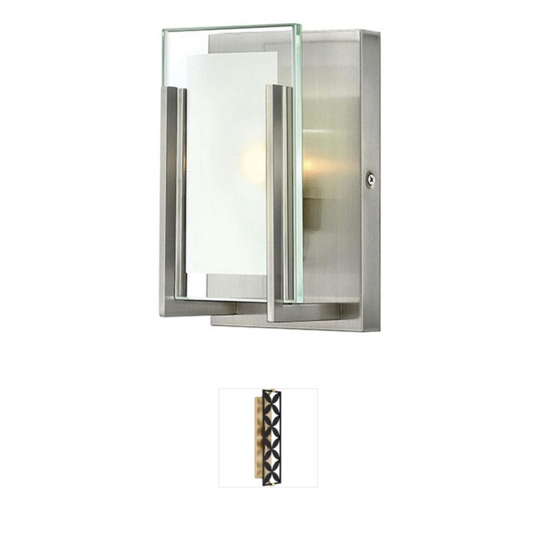 Hinkley Latitude Brushed Nickel Vanity Light with Etched Glass