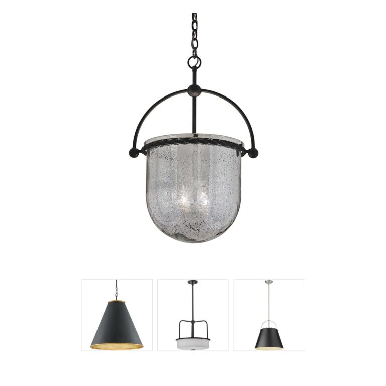 Troy Lighting Mercury Hand-Worked Iron and Antique Silver Glass Pendant