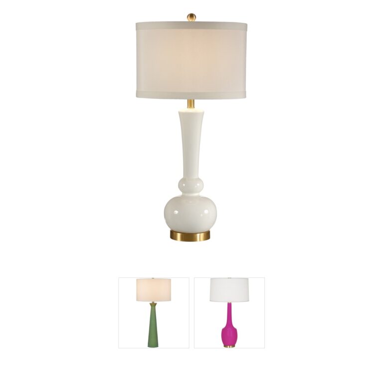 Wildwood Collection White Glaze Ceramic Table Lamp by Wildwood