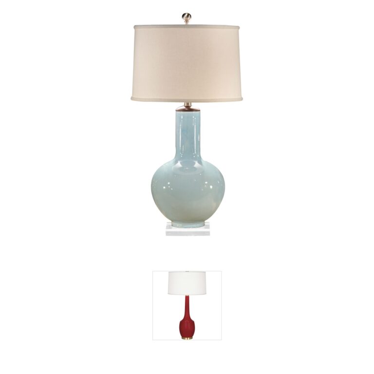 Wildwood Waterfront Pale Blue Glaze Porcelain Table Lamp
