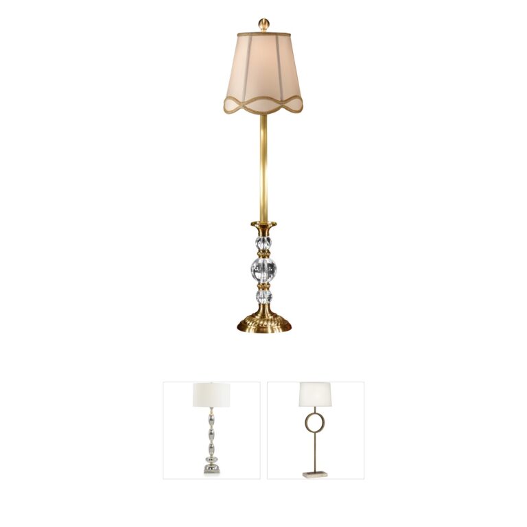 Wildwood Wildwood Antique Patina Brass Table Lamp with Tan Silk Shade