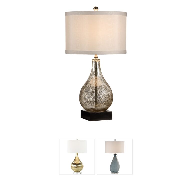 Wildwood MarketPlace Antique Glass Table Lamp with Silkette Shade