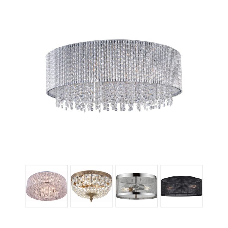 ET2 Spiral 10-Light Polished Chrome Metal Tubing Flush Mount