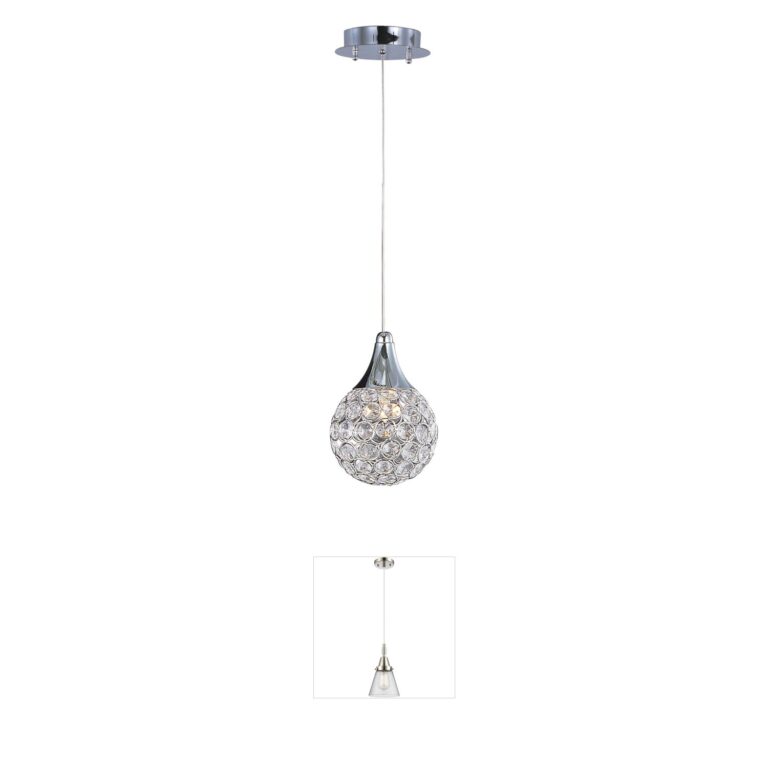 ET2 Brilliant Polished Chrome and Crystal Mini Pendant