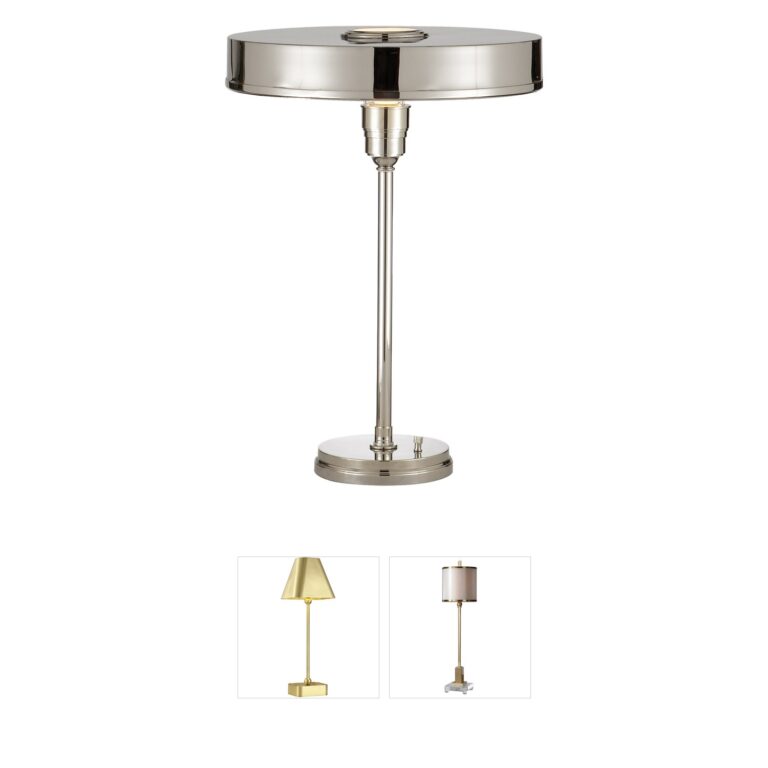 Visual Comfort Signature Collection Thomas O'Brien Carlo Polished Nickel Table Lamp